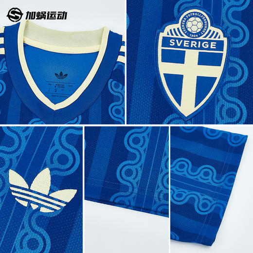 SFS阿迪达斯2026世界杯瑞典客场球迷版球衣短袖足球服男子 JM5810 商品图2
