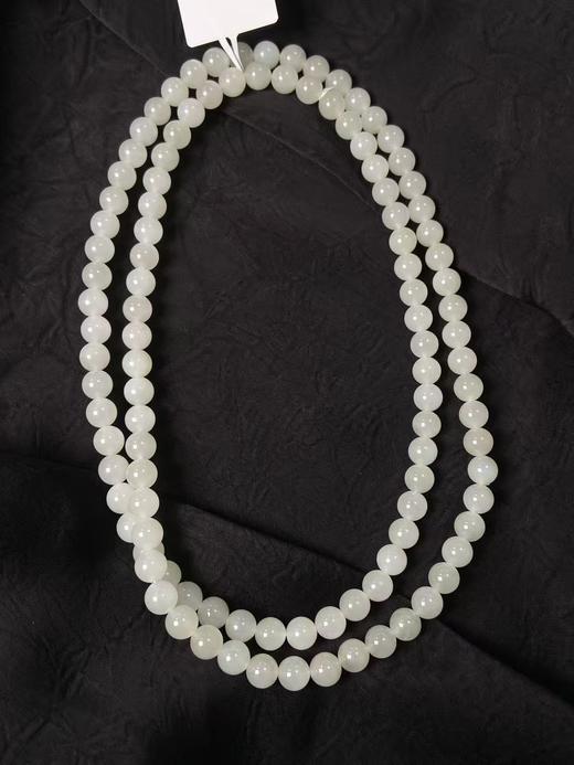 【快抱】【于田产和田玉于田料白玉8mm项链】出证书，发货1~5天，48小时鉴赏期 商品图0