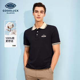 【纯棉】德鲨短袖POLO衫男2026夏季新品休闲百搭上衣撞色翻领T恤