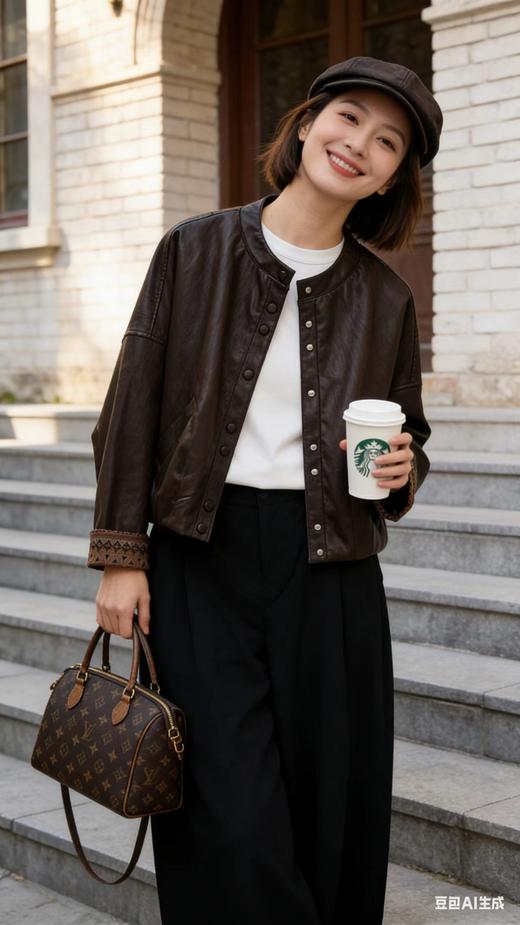 641011春上新 短款蛋白皮皮衣 商品图1