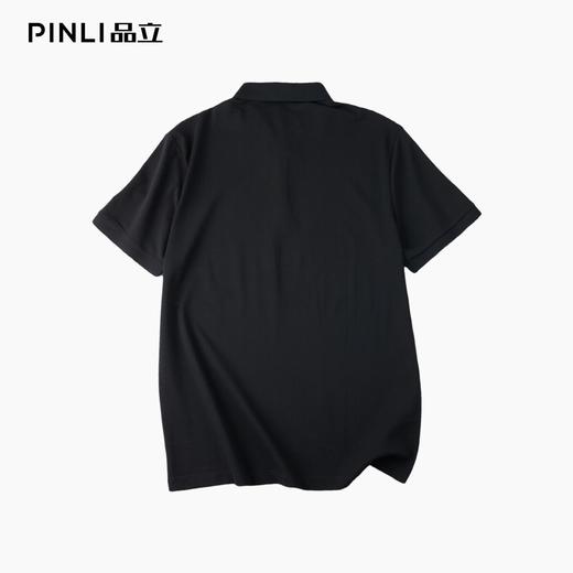 PINLI品立2026夏季新款纯色百搭款纽扣领短袖POLO衫男士上衣体恤GD262112070 商品图1