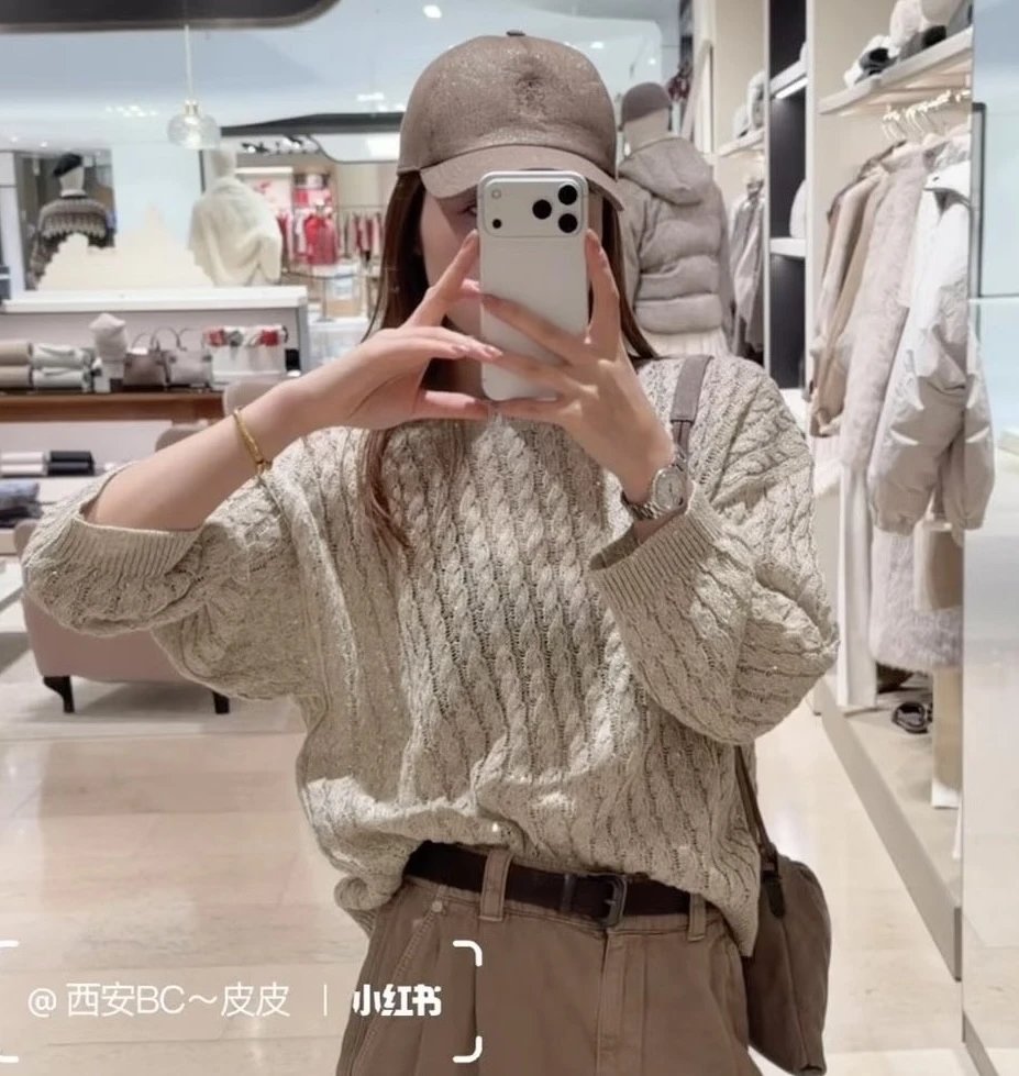 预售 重磅渠道 BC纸片纱亚麻罩衫 42微米法国雨露麻 COFIL珠片纱 合股针织置衫