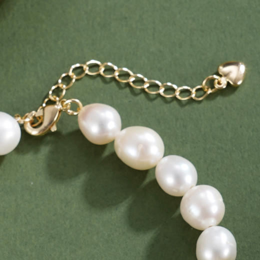 子佩集【岁华共守】珍珠惜王妃手链【ZZSL015】7.2*8.2mm珠镀金吊球2601 商品图3