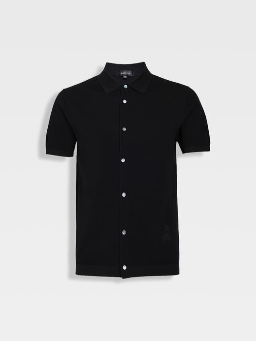 callisto榛果棕百分百长绒棉POLO翻领针织开衫 商品图5