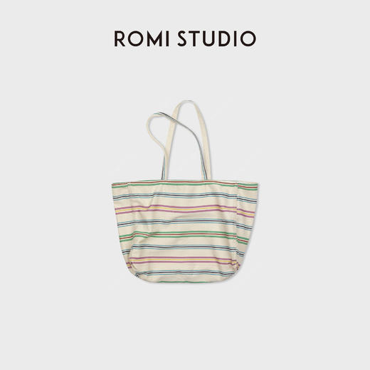 ROMI STUDIO 首饰袋 “生活彩虹”细条纹日常休闲单肩包RWDSP82409 商品图0