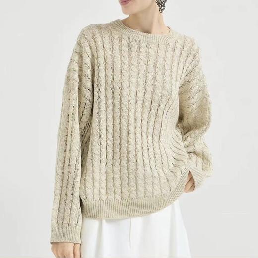 预售 重磅渠道 BC纸片纱亚麻罩衫 42微米法国雨露麻 COFIL珠片纱 合股针织置衫 商品图3