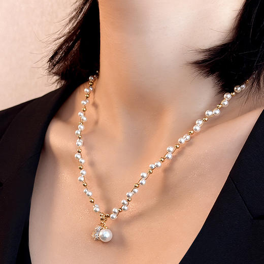 【法式八芒星珍珠项链&手链】甄选高品质施家珍珠，优雅不挑人提升气场，单戴叠戴都美到窒息，承包你的优雅与闪耀！（72小时发货） 商品图6