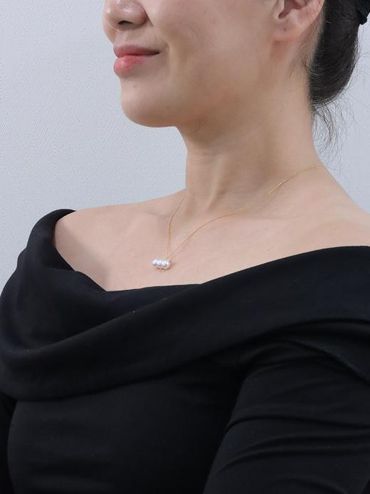 【挚友限定】平衡木-18k金akoya珍珠钻石项链 6.5-7mm 商品图2