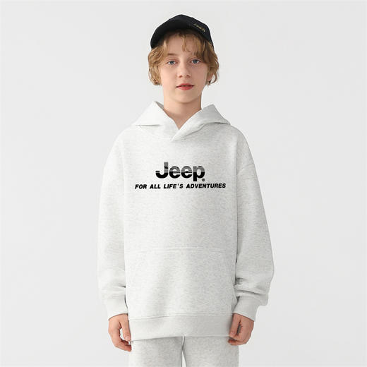 【儿童服饰丨JeepKids吉普儿童户外运动连帽卫衣】130-175码可选，华棉复合面料，质地柔软，贴合身体不紧绷，玩耍更自在，环保印染高色牢度，不易褪色，版型简约时尚，适合多场景穿搭 商品图7