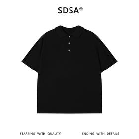 SDSA男装2026新款高贵轻奢老钱风纯色polo领短袖T恤百搭时尚上衣