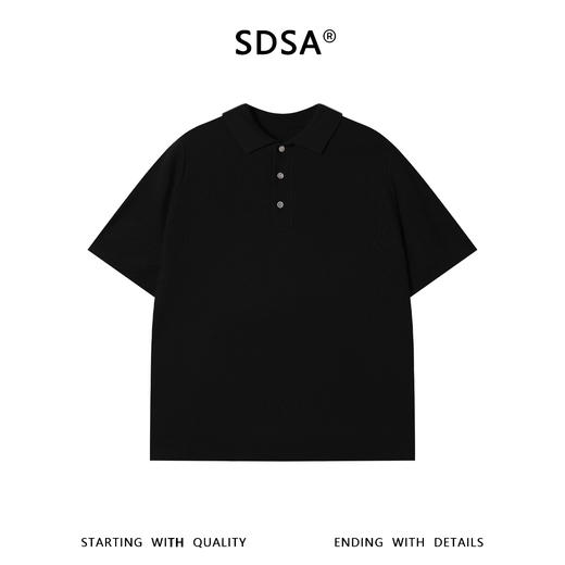 SDSA男装2026新款高贵轻奢老钱风纯色polo领短袖T恤百搭时尚上衣 商品图0
