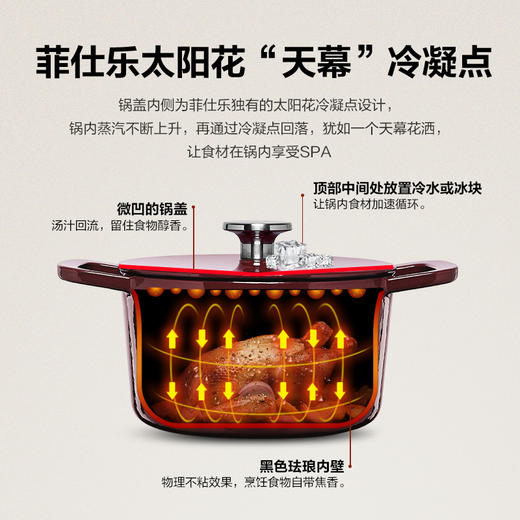 菲仕乐 Moments食光铸铁锅炖煲小汤锅家用慢炖锅 商品图2