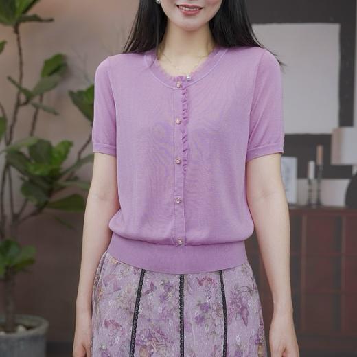 司歌轻薄透气天丝针织短袖上衣女夏G93G3835 商品图0