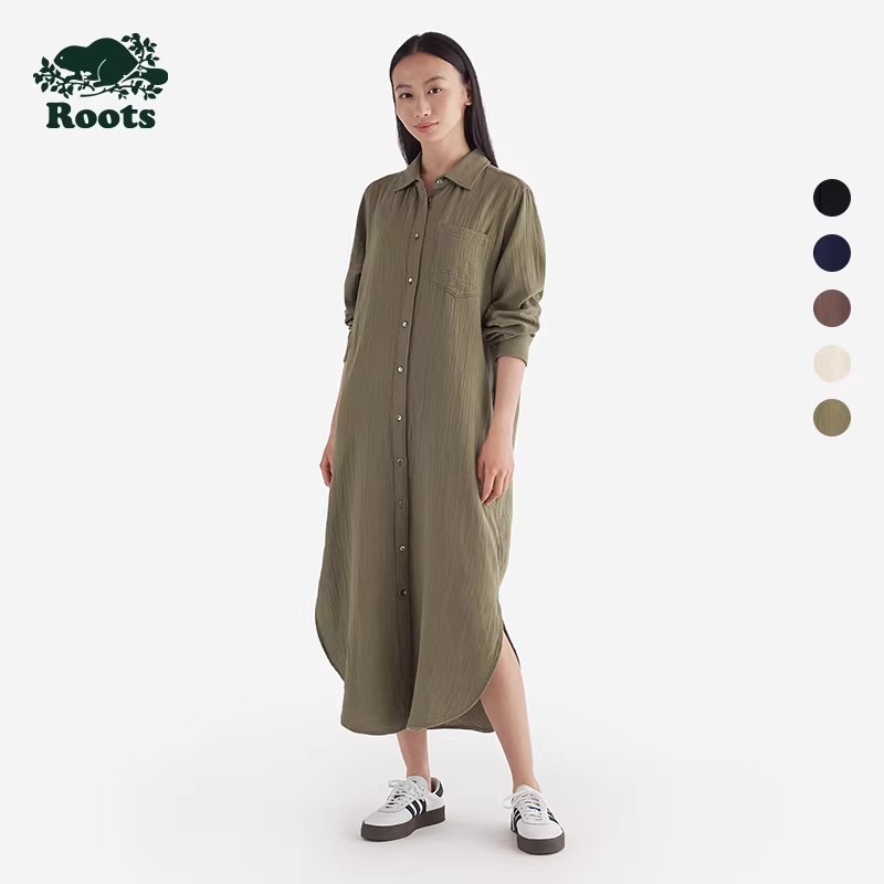 【2件9折】【ROOTS】女式ISLA衬衫裙
