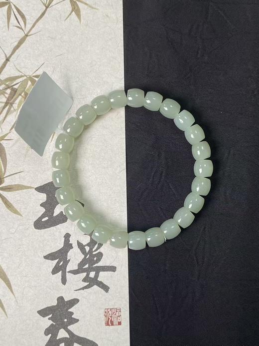 【快抱】【于田产和田玉于田料青白玉7*8直切手串】出证书，发货1~5天，48小时鉴赏期 商品图0