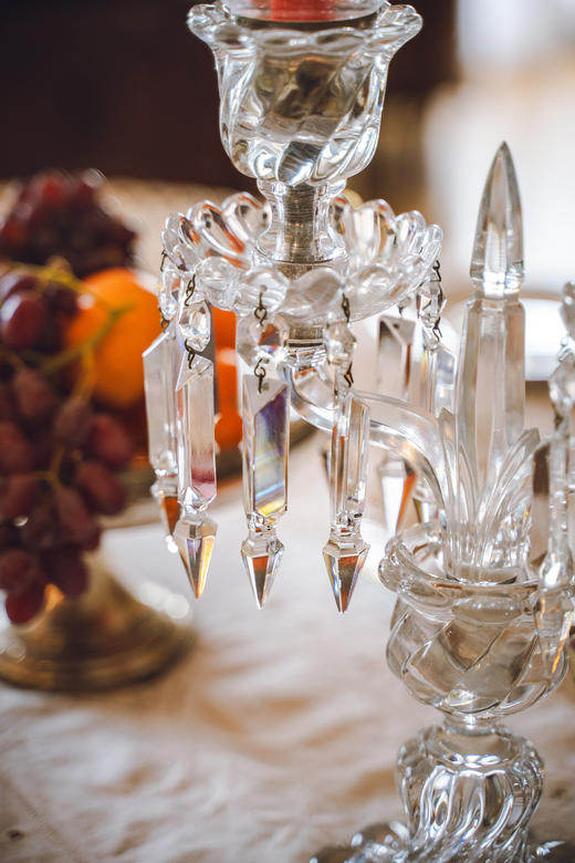 独角鹿西洋古董20世纪法国著名水晶工坊巴卡拉出品Bamboo竹纹款两枝头烛台一对 商品图5