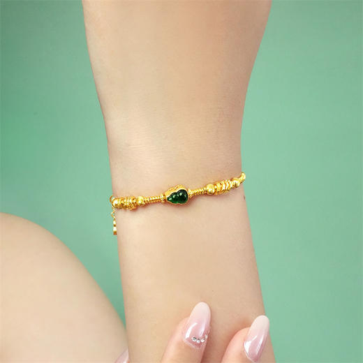 【新品首发】足金葫芦盘缠纳福手链 热卖爆款【按克计价黄金2】MEMORA诗普琳GB308801 商品图2