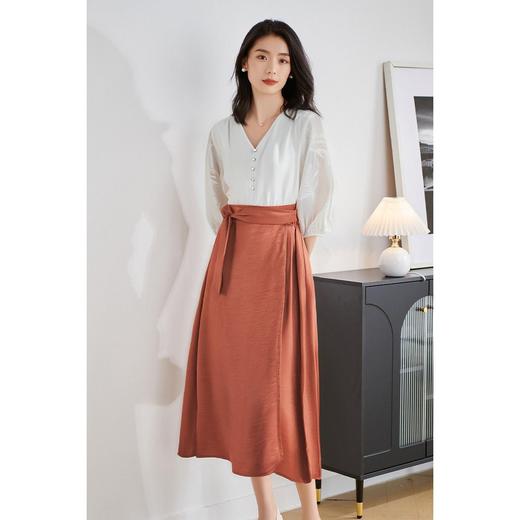 米思阳新款优雅气质时尚套装上衣+半裙套装中长款伞裙5M25BG3889 商品图2