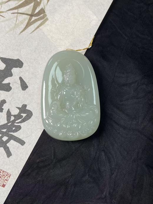 【快抱】【于田产和田玉于田料青白玉椭圆观音】出证书，发货1~5天，48小时鉴赏期 商品图0