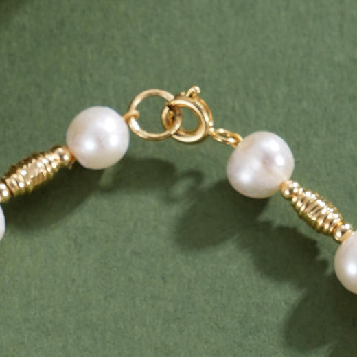 子佩集【柔光女神】珍珠惜王妃手链【ZZSL014】5.8*7mm珠镀金管2601 商品图2