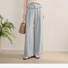 西遇花边松弛感2026年春新款设计感百褶腰头屁帘裤休闲女阔腿长裤H0060210 商品缩略图0