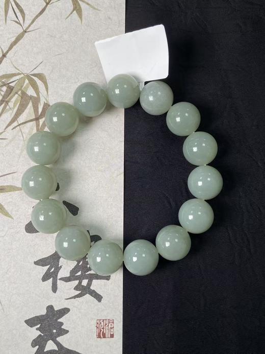 【快抱】【于田产和田玉于田料青白玉 14mm手串】出证书，发货1~5天，48小时鉴赏期 商品图2