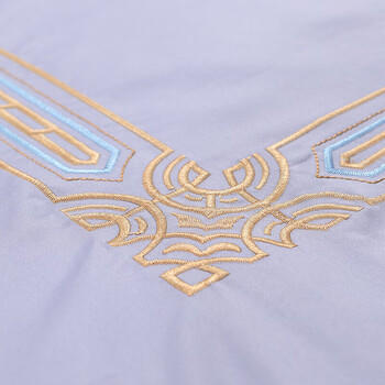 富安娜60S贡缎全棉四件套高支素绣纯棉床品套件双人加大被套230*229cm 商品图2