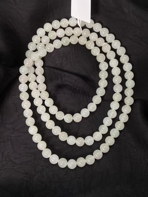 【快抱】【于田产和田玉于田料白玉8mm项链】出证书，发货1~5天，48小时鉴赏期 商品图2