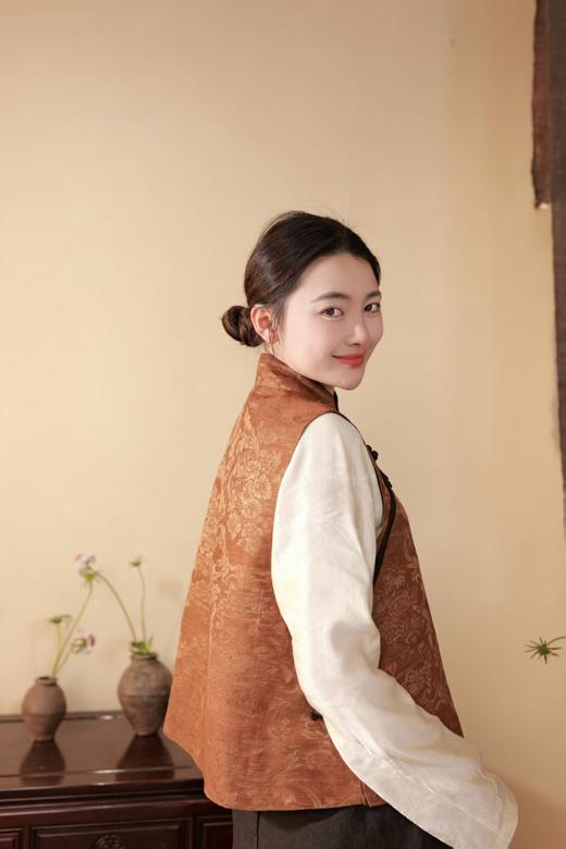 漫物记甲丝麻+龟裂纹斜襟立领双面马xys-324 商品图1