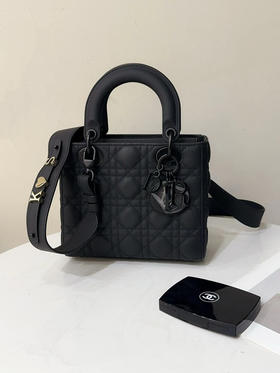 Dior 戴妃 四格 磨砂黑 牛皮 斜挎包