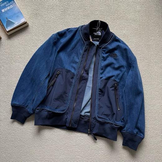 男休闲外套牛仔假两件户外两色棒球服夹克， 假两件风格设计 商品图4