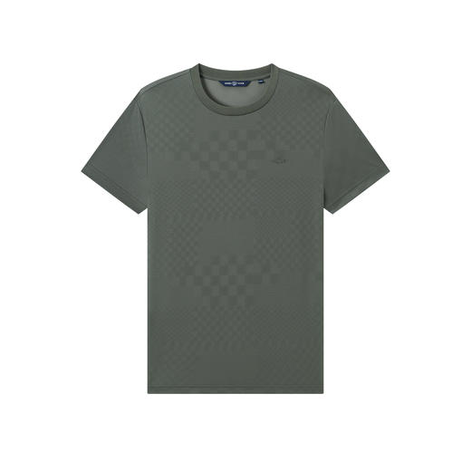 【桑蚕丝】德鲨军绿色短袖圆领T恤男2026夏新款休闲上衣打底衫男 商品图4