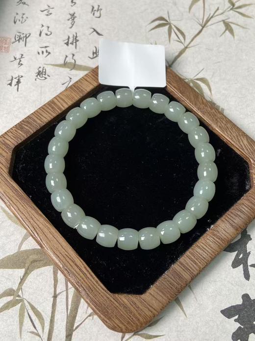 【快抱】【于田产和田玉于田料青白玉7*8直切手串】出证书，发货1~5天，48小时鉴赏期 商品图3