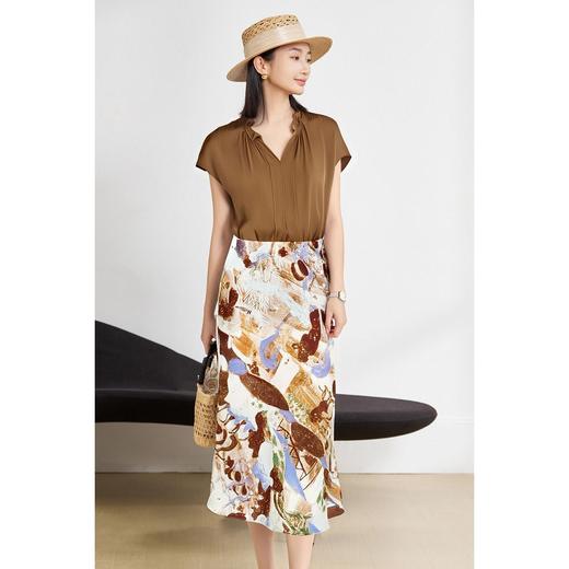 米思阳新款淑女风休闲时尚套装设计感印花半身裙小衫两件套女5M25BG3925 商品图3