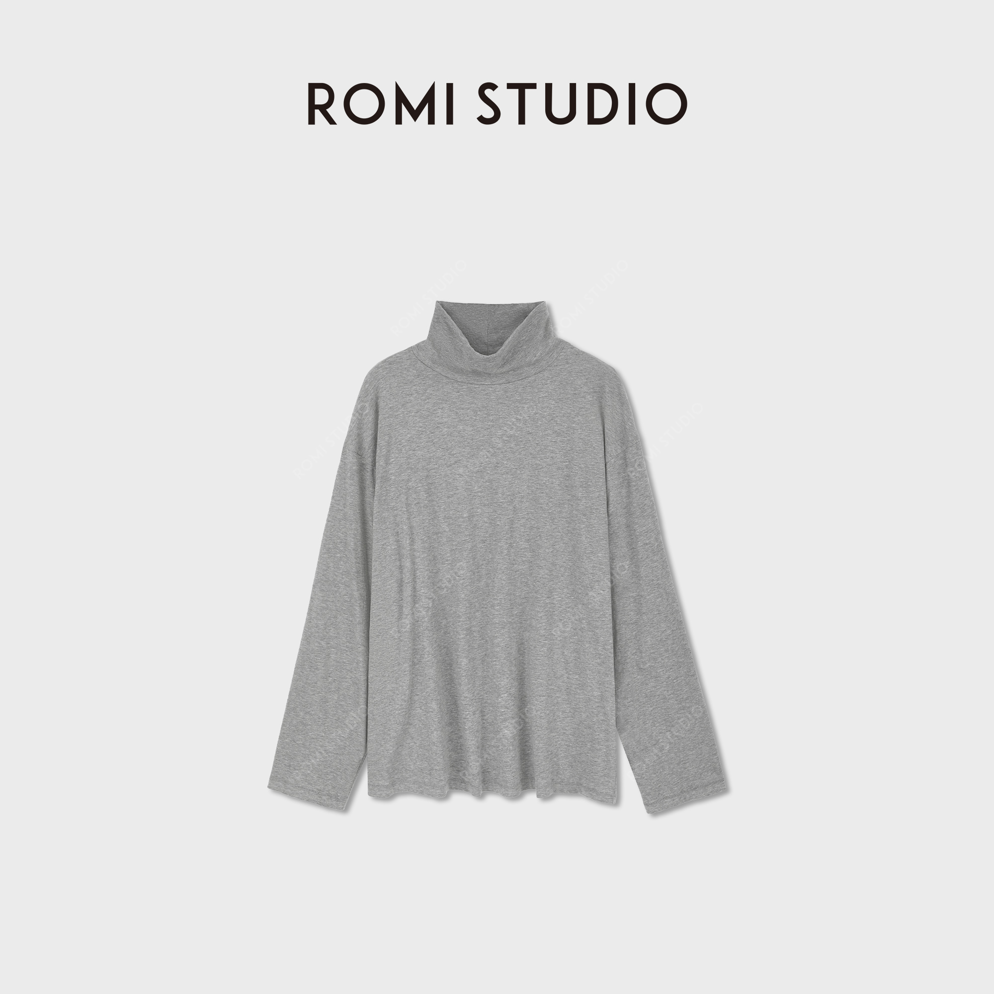 ROMI STUDIO灵地思羊毛棉混纺柔软不扎贴身高领长袖T恤RWCWSG7299