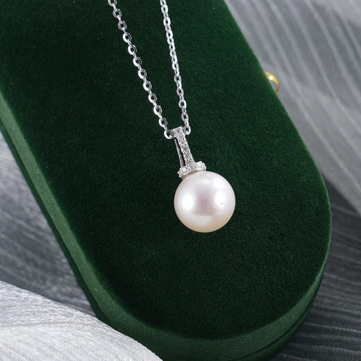 子佩集【月照星河】银S925珍珠惜王妃吊坠【YP0495】9mm珠双色吊球一字（不含链）2601 商品图1