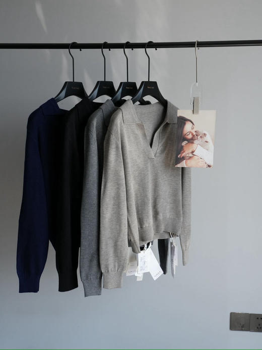 【老钱风Polo领针织衫】AMTN慵懒休闲V领长袖 商品图4