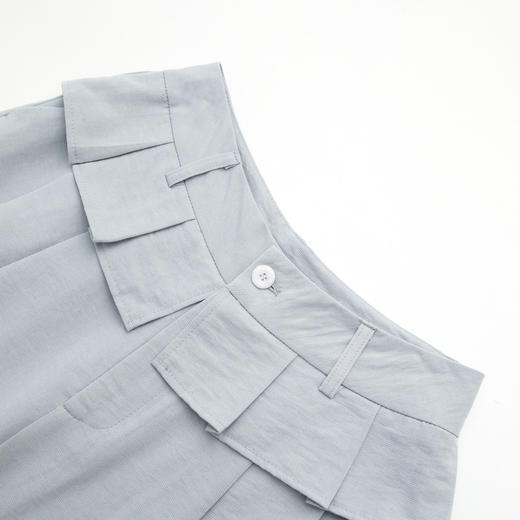 西遇花边松弛感2026年春新款设计感百褶腰头屁帘裤休闲女阔腿长裤H0060210 商品图5