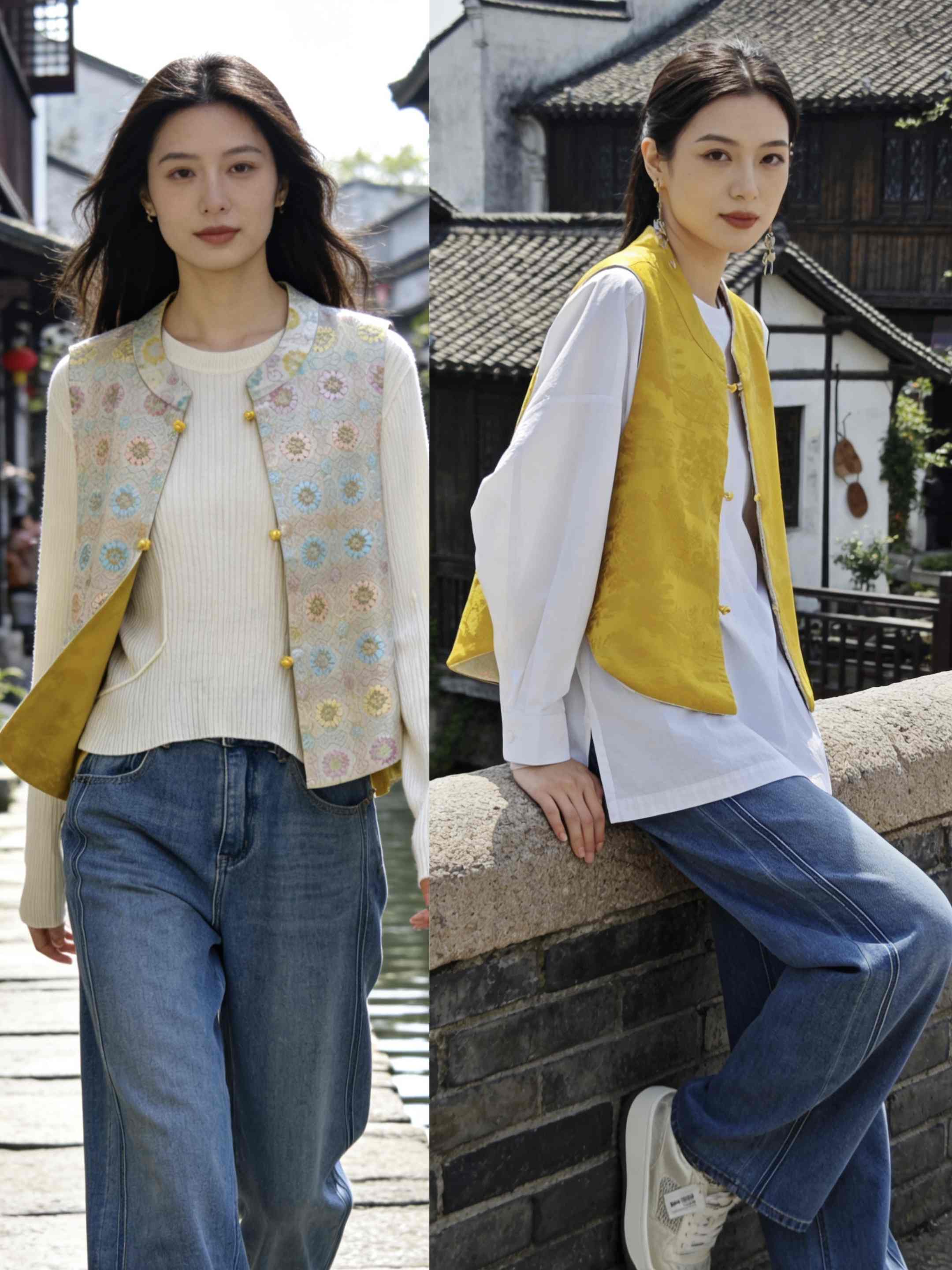 681103春上新 正反穿国风马甲