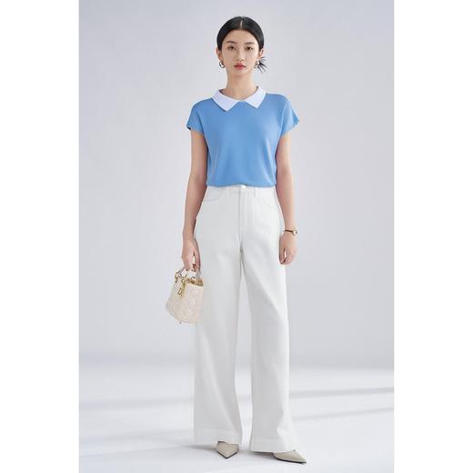 米思阳新款撞色娃娃针织T恤阔腿垂感休闲裤两件套女5Z25BG4074 商品图3