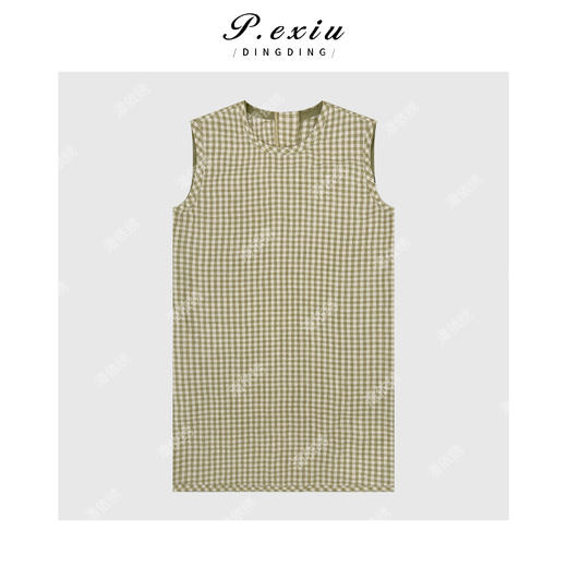 03-5潘依绣丁丁宠粉【夏日格调】100%亚麻设计感布包扣背心连衣裙M8825 商品图1