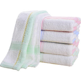 414萃众 彩条缎档毛巾3条特惠装 颜色随机 1211XXXXU