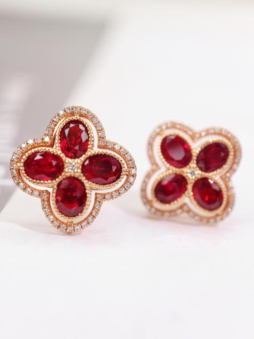 2.3克拉红宝石耳钉 商品图2