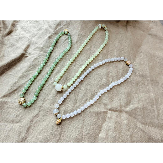 【非质量问题不退换】【贝拉推荐】无尘.清欢 和田玉长串手串 三色系空灵盈润 以玉养人【配有证书】 商品图0