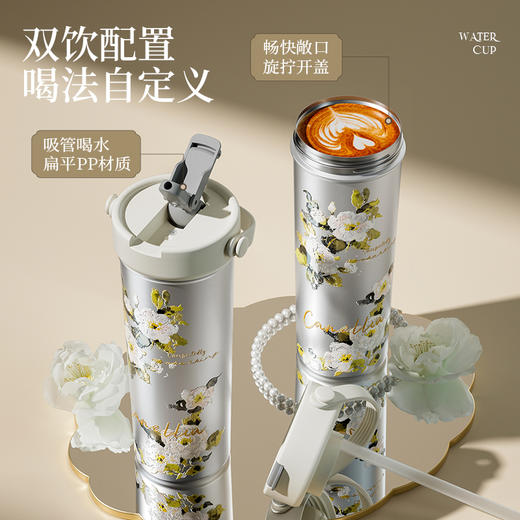 炊大皇 花绘山茶花保温杯550ml/彩盒包装 FG55A1 商品图2