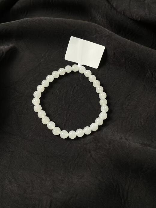 【快抱】【于田产和田玉于田料白玉6mm 手串】出证书，发货1~5天，48小时鉴赏期 商品图2