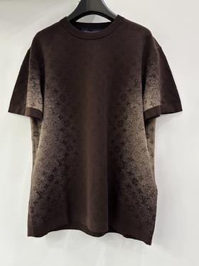 中性款logo渐变短袖针织衫zo