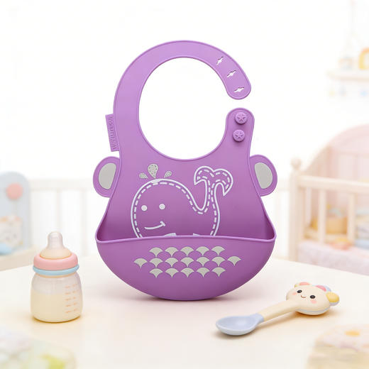 加拿大MARCUS婴儿硅胶围兜 防水防漏宝宝围嘴兜 商品图9