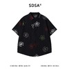 SDSA男装2026新款轻奢韩版复古彩色花卉刺绣竖条短袖衬衫百搭宽松 商品缩略图1