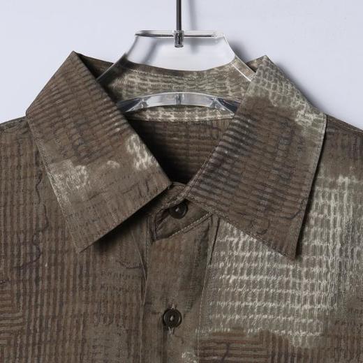 SDSA男装2026新款轻奢美式复古扎染短袖衬衫下半松紧设计休闲上衣 商品图1